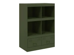 Aparador verde oliva 67x39x95 cm acero