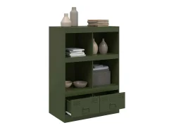 Aparador verde oliva 67x39x95 cm acero