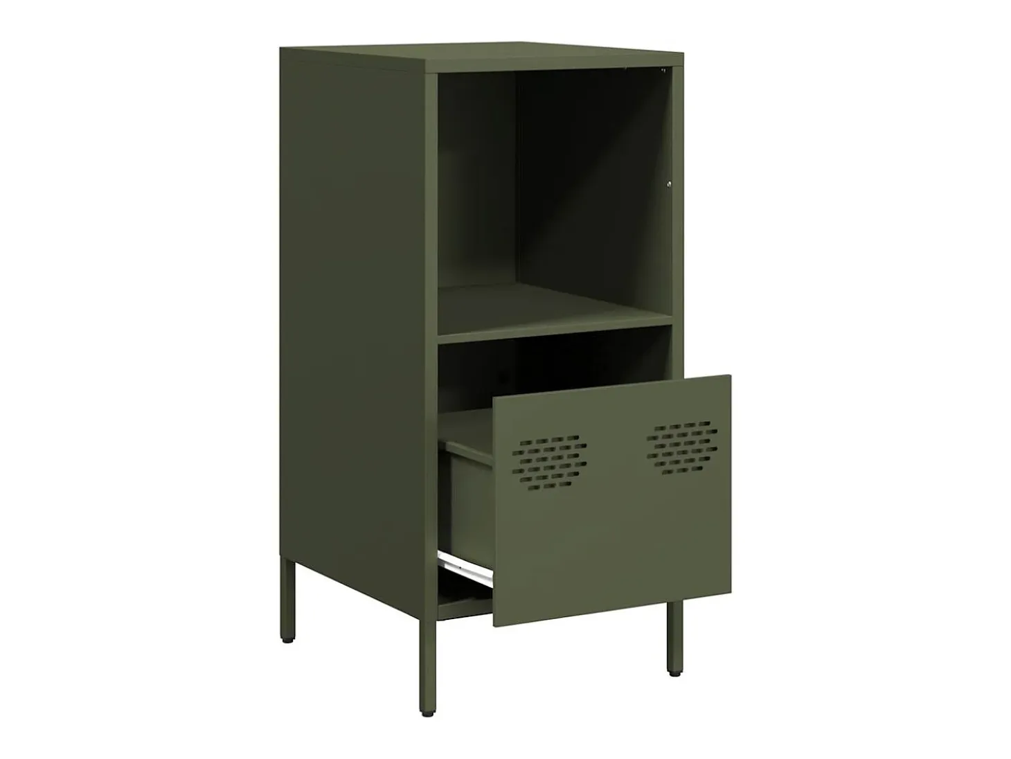Aparador verde oliva 35x39x73,5 cm acero laminado en frío