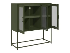 Aparador verde oliva 100,5x39x107 cm acero laminado en frío