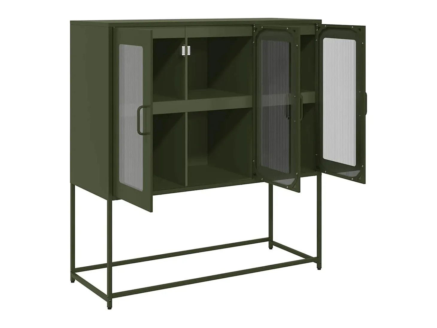 Aparador verde oliva 100,5x39x107 cm acero laminado en frío