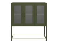 Aparador verde oliva 100,5x39x107 cm acero laminado en frío