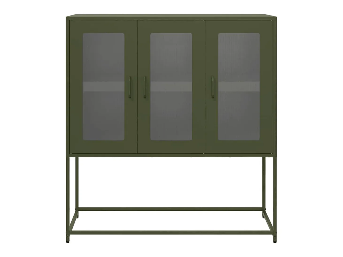 Aparador verde oliva 100,5x39x107 cm acero laminado en frío