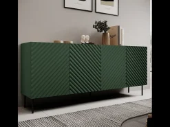 Aparador verde y madera 200cm 4 puertas 2 cajones Emile