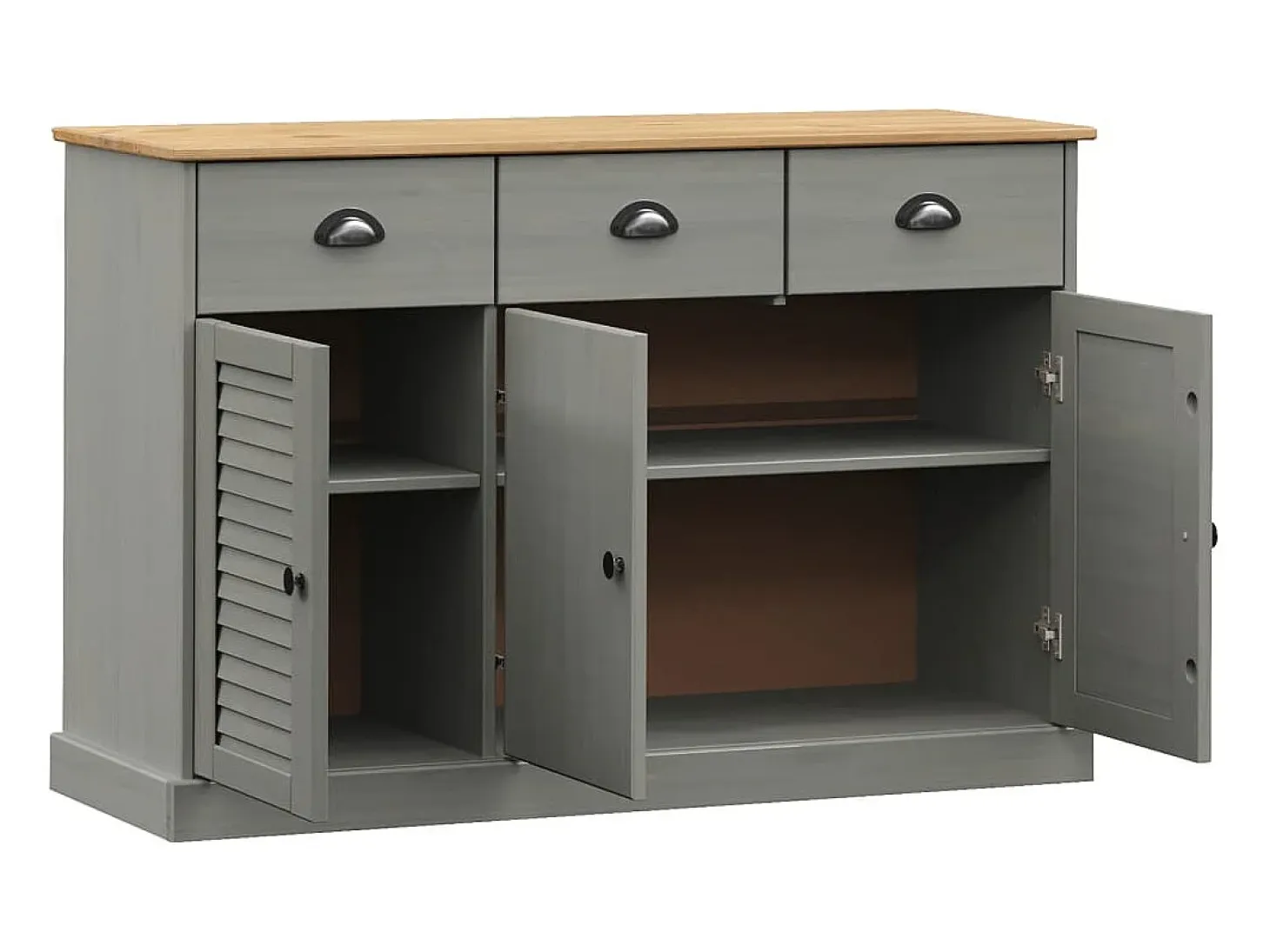 Aparador VIGO con cajones 113x40x75 cm madera maciza de pino gris