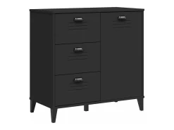Aparador VIKEN madera maciza de pino negro 80x40x80 cm