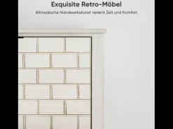 Aparador vintage con 2 cajones, MDF, blanco (80x24x97,5 cm)