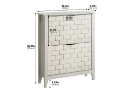 Aparador vintage con 2 cajones, MDF, blanco (80x24x97,5 cm)
