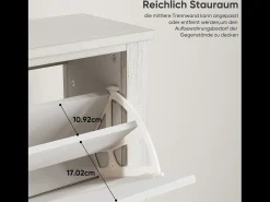 Aparador vintage con 2 cajones, MDF, blanco (80x24x97,5 cm)