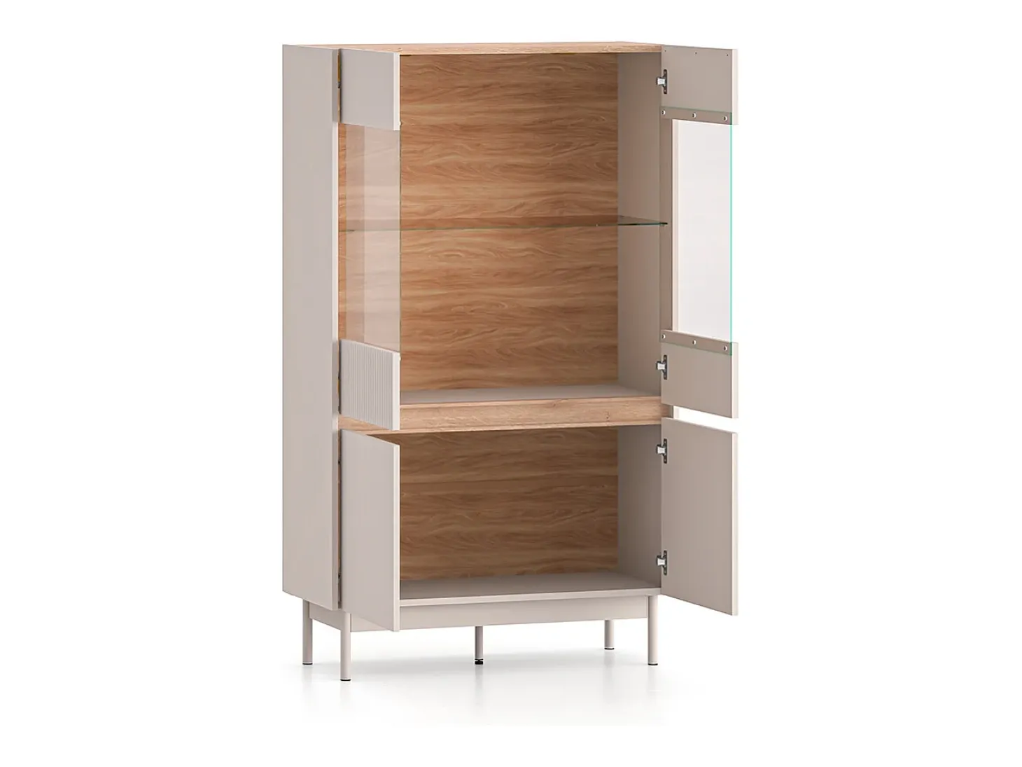 Aparador vitrina 4 puertas Connie Cachemira y Madera