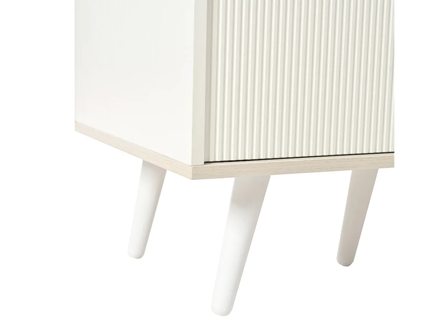 Aparador 117x40x80 cm - con 2 puertas y 3 cajones - color blanco y madera - para dormitorio y salón