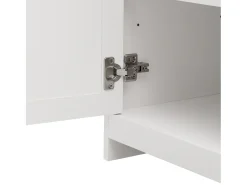 Aparador 160x37x75 cm con 4 puertas y 3 cajones de madera - Blanco y Natural
