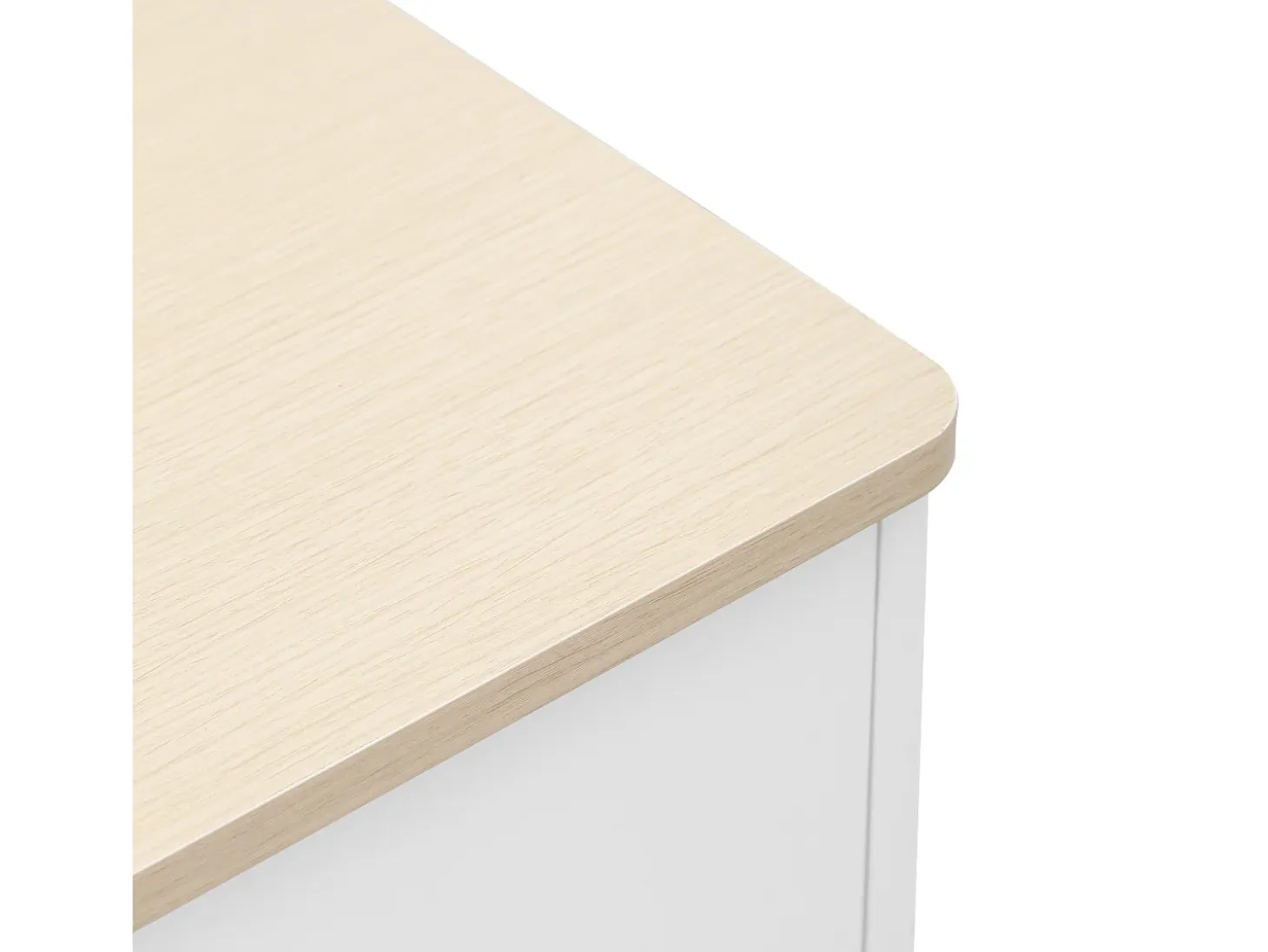 Aparador 160x37x75 cm con 4 puertas y 3 cajones de madera - Blanco y Natural
