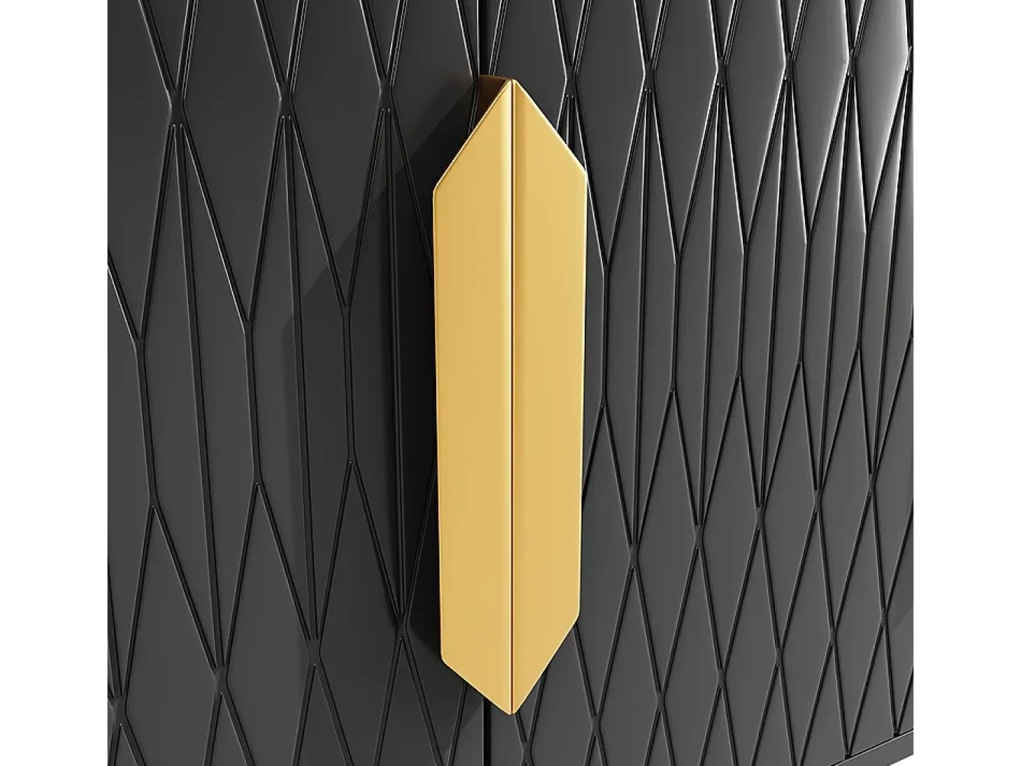 Aparador 140x40x80 cm, estilo contemporáneo, con cuatro puertas y dos estantes regulables en altura, negro