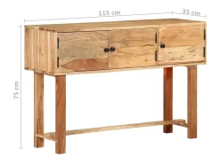 Aparador 115x35x75 cm Madera maciza de acacia