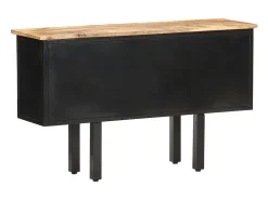 Aparador 110x30x65 cm Madera maciza de mango crudo y acero