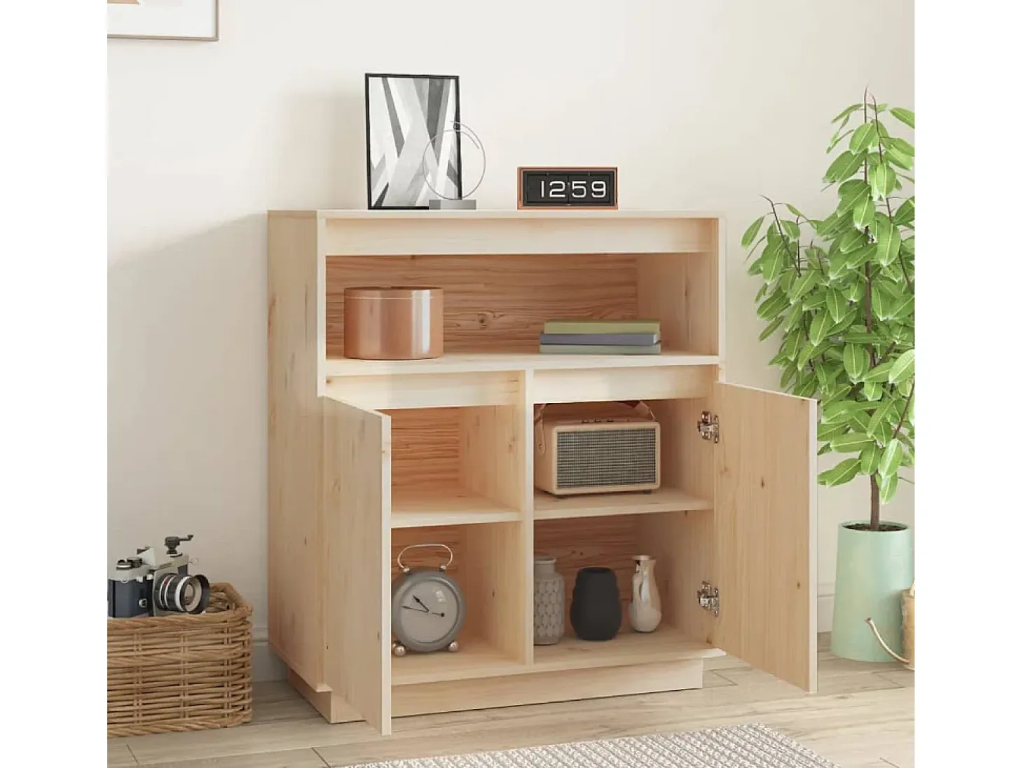 Aparador 70x34x80 cm Madera maciza de pino