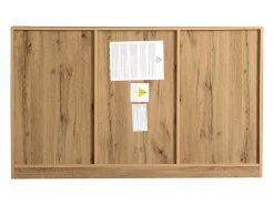 Aparador 135x40x81cm con 3 cajones y 3 puertas, cuerpo en madera natural clara