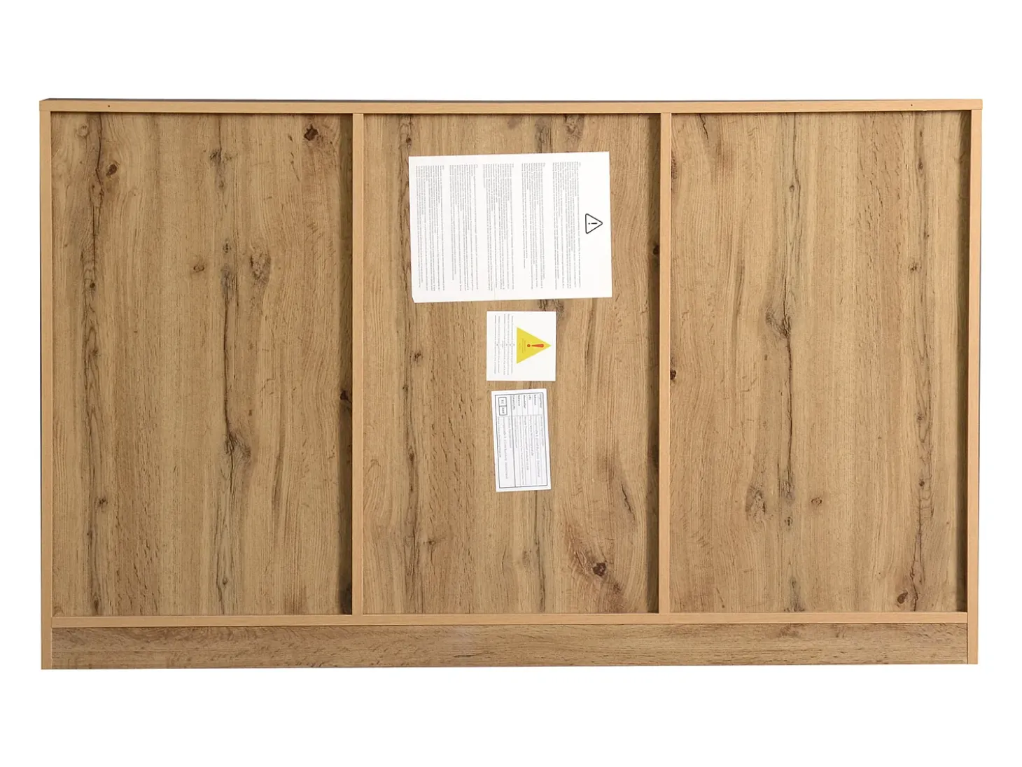 Aparador 135x40x81cm con 3 cajones y 3 puertas, cuerpo en madera natural clara