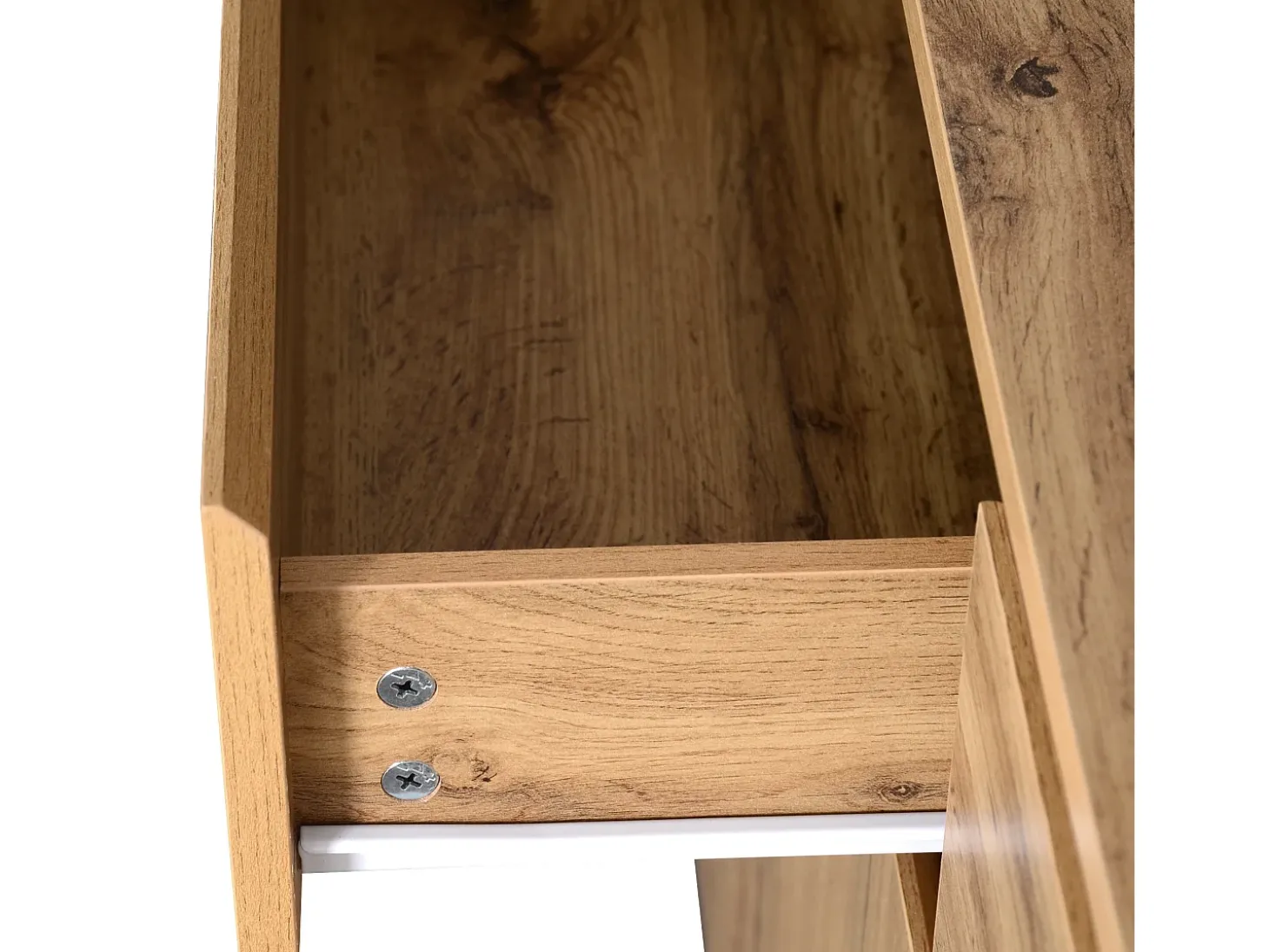 Aparador 135x40x81cm con 3 cajones y 3 puertas, cuerpo en madera natural clara