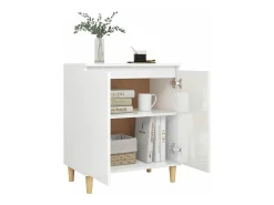 Aparador y patas madera contrachapada blanco brillo 60x35x70 cm