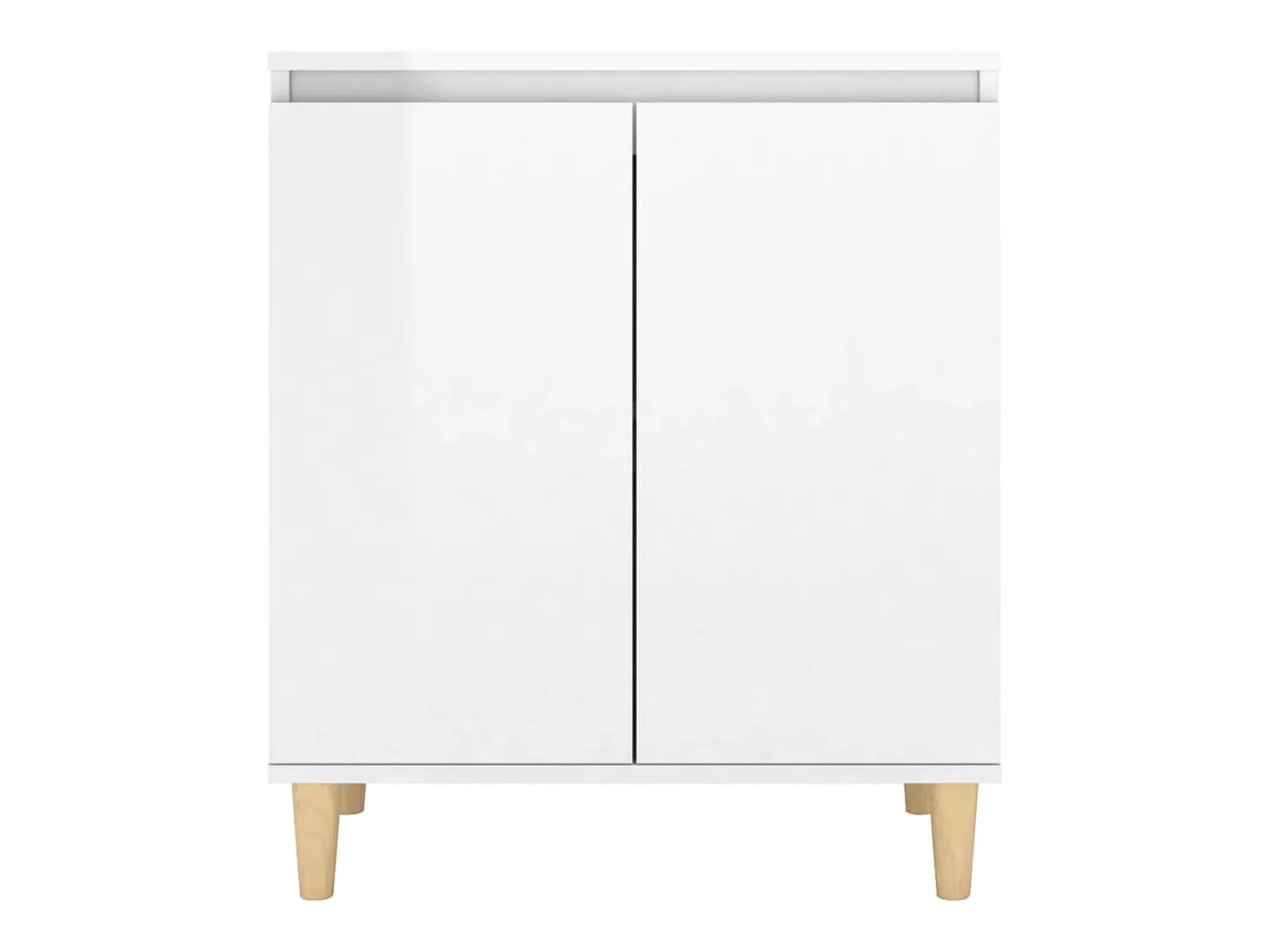 Aparador y patas madera contrachapada blanco brillo 60x35x70 cm