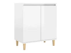 Aparador y patas madera contrachapada blanco brillo 60x35x70 cm