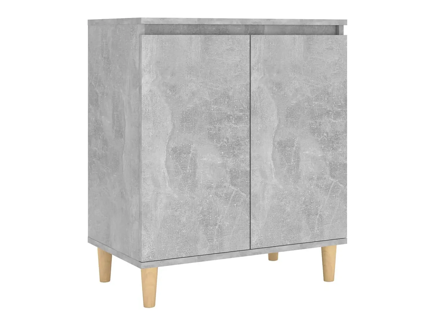 Aparador y patas madera contrachapada gris hormigón 60x35x70 cm