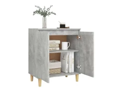 Aparador y patas madera contrachapada gris hormigón 60x35x70 cm
