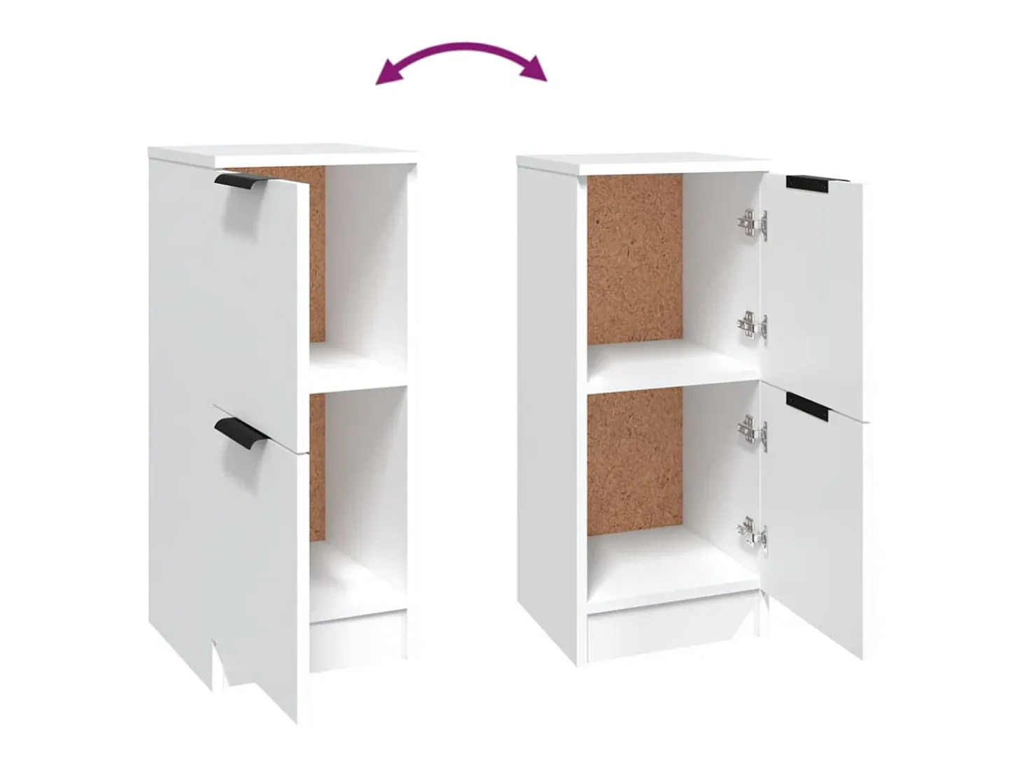 Aparadores 2 piezas blanco 30x30x70 cm madera de ingeniería