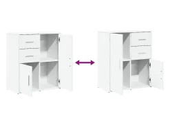 Aparadores 2 piezas blanco 60x31x70 cm madera de ingeniería