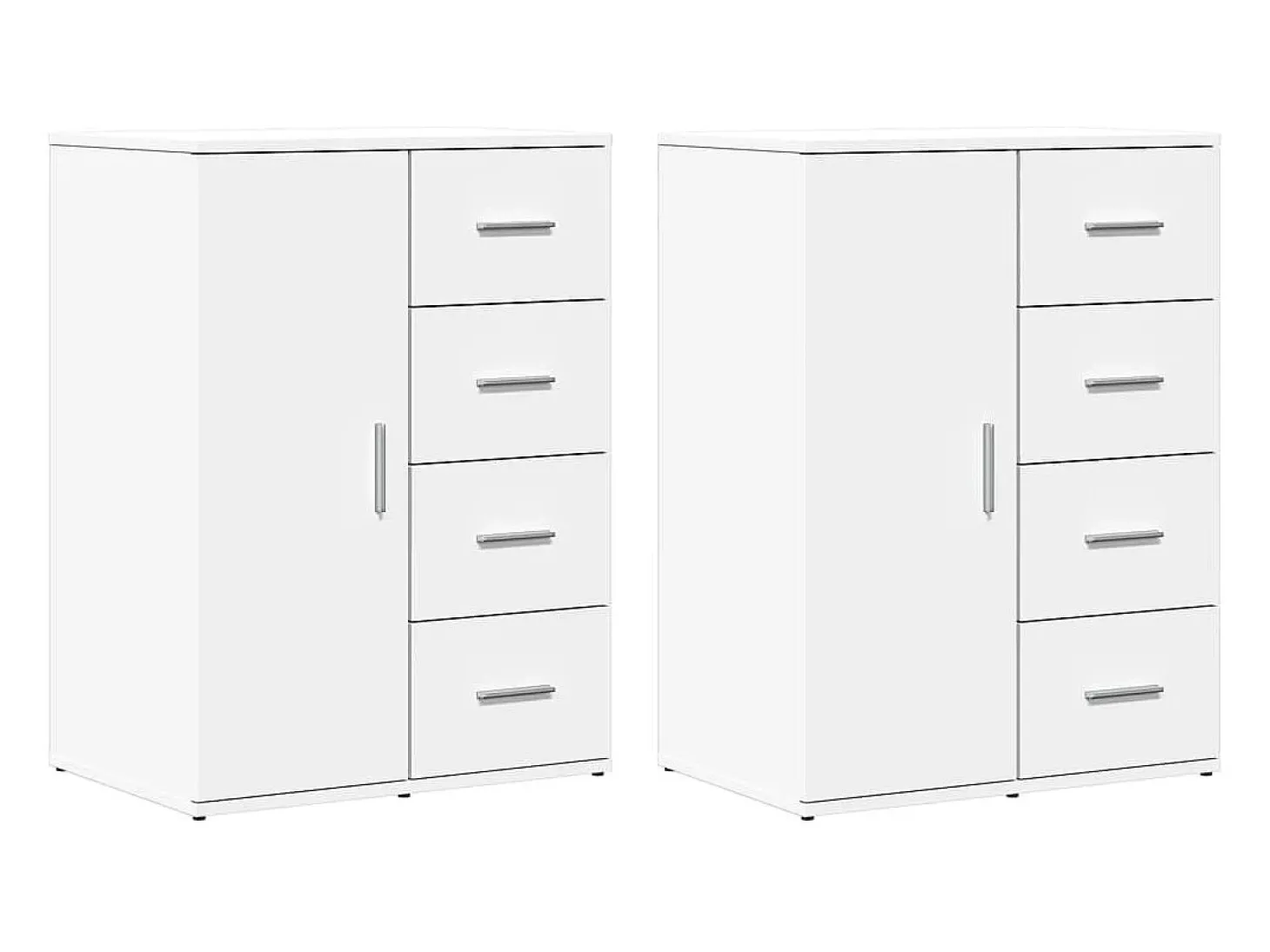 Aparadores 2 piezas blanco 59x39x80 cm madera de ingeniería