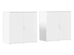 Aparadores 2 piezas blanco 79x38x80 cm madera de ingeniería