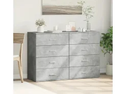 Aparadores 2 piezas gris hormigón 60x39x80 cm madera de ingeniería