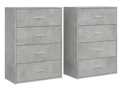 Aparadores 2 piezas gris hormigón 60x31x84 cm madera de ingeniería