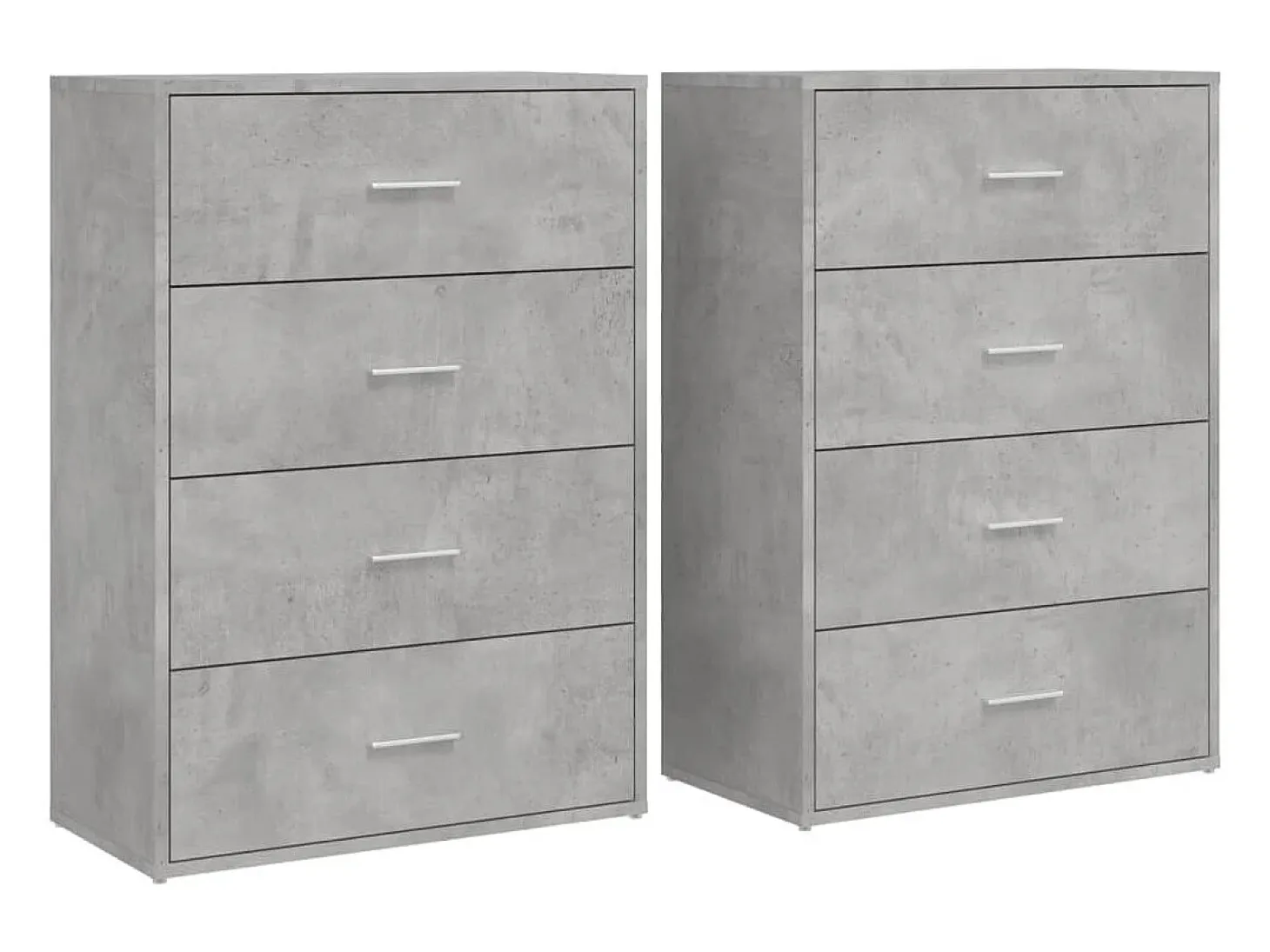 Aparadores 2 piezas gris hormigón 60x31x84 cm madera de ingeniería