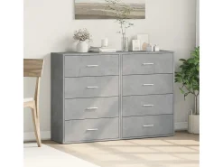 Aparadores 2 piezas gris hormigón 60x31x84 cm madera de ingeniería