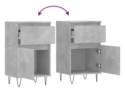 Aparadores 2 piezas gris hormigón 40x35x70 cm madera de ingeniería