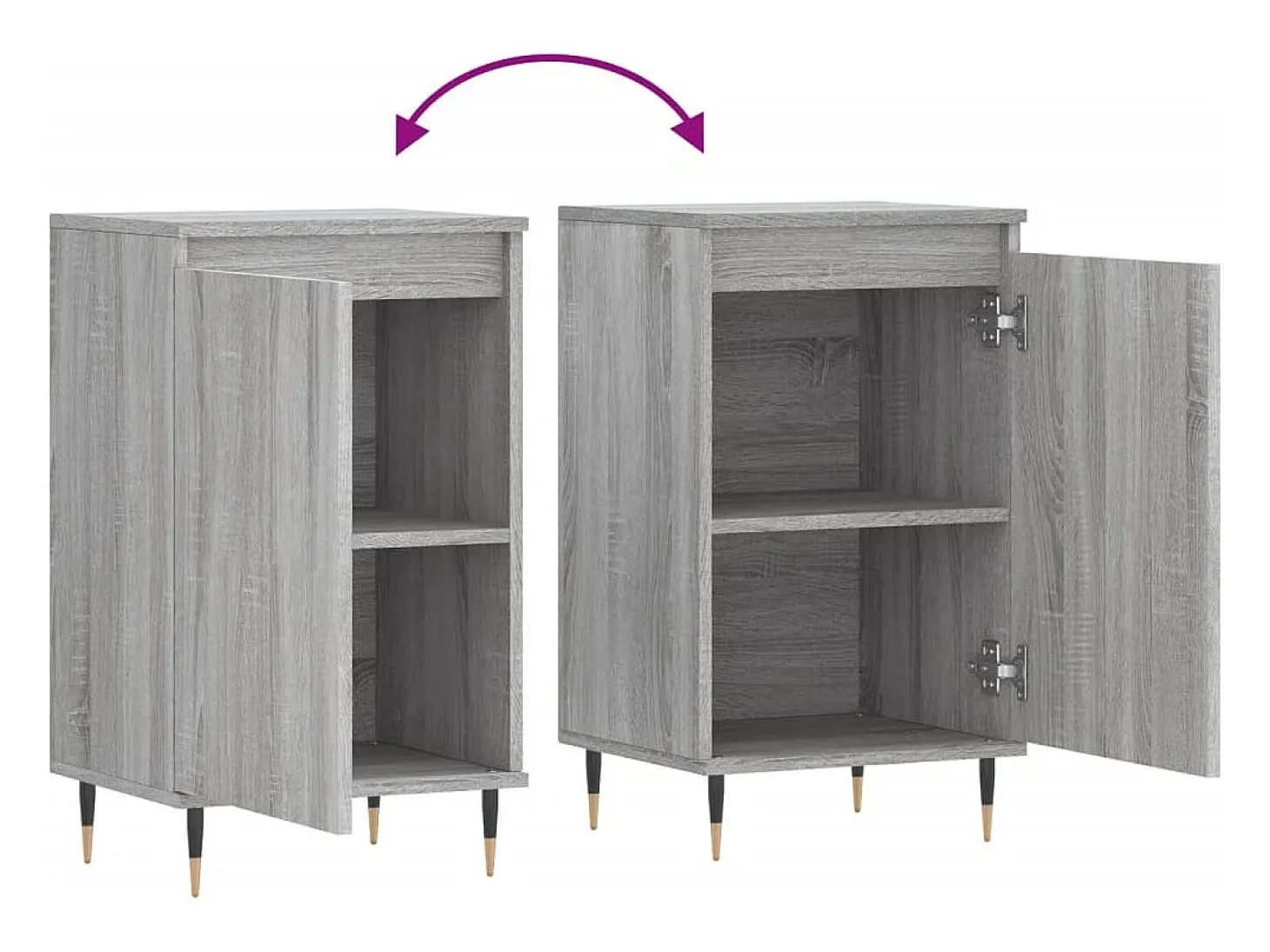 Aparadores 2 piezas gris sonoma 40x35x70 cm madera de ingeniería