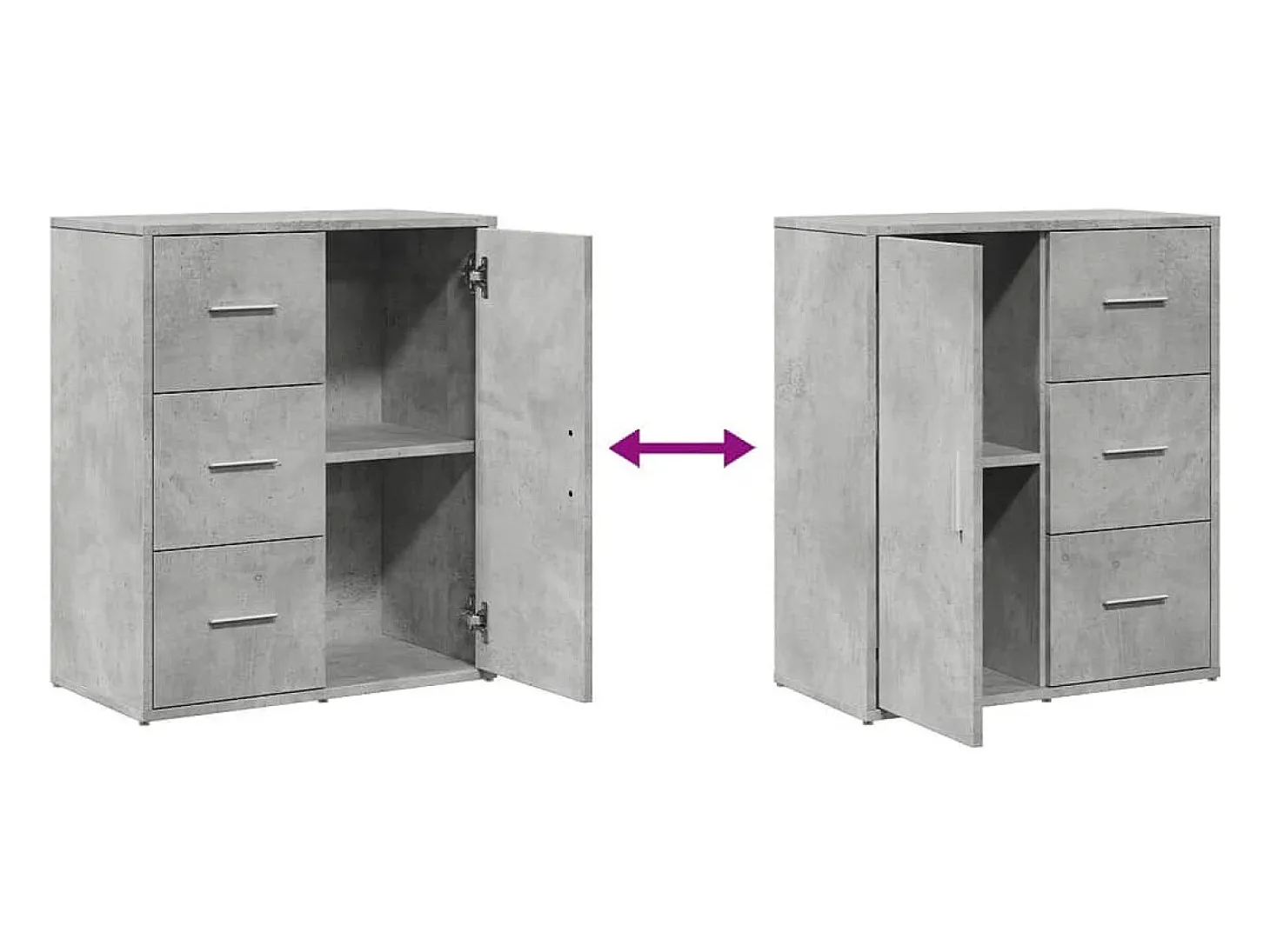 Aparadores 2 piezas gris sonoma 60x31x70 cm madera de ingeniería