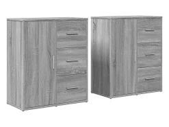 Aparadores 2 piezas gris sonoma 60x31x70 cm madera de ingeniería