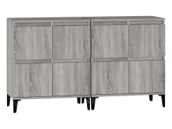 Aparadores 2 piezas gris sonoma 60x35x70 cm madera de ingeniería