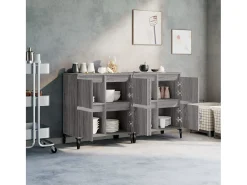 Aparadores 2 piezas gris sonoma 60x35x70 cm madera de ingeniería