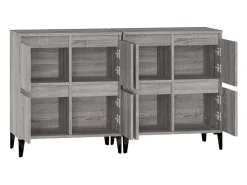 Aparadores 2 piezas gris sonoma 60x35x70 cm madera de ingeniería