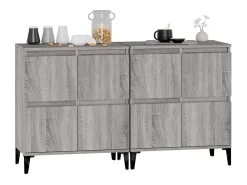 Aparadores 2 piezas gris sonoma 60x35x70 cm madera de ingeniería