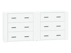 Aparadores 2 piezas madera contrachapada blanco