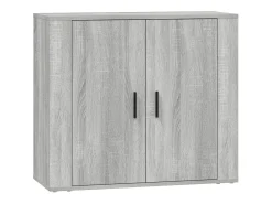 Aparadores 3 piezas madera contrachapada gris Sonoma