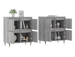 Aparadores 2 piezas madera contrachapada gris Sonoma ES96949