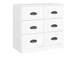 Aparadores 2 piezas madera contrachapada blanco
