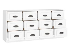 Aparadores 2 piezas madera contrachapada blanco